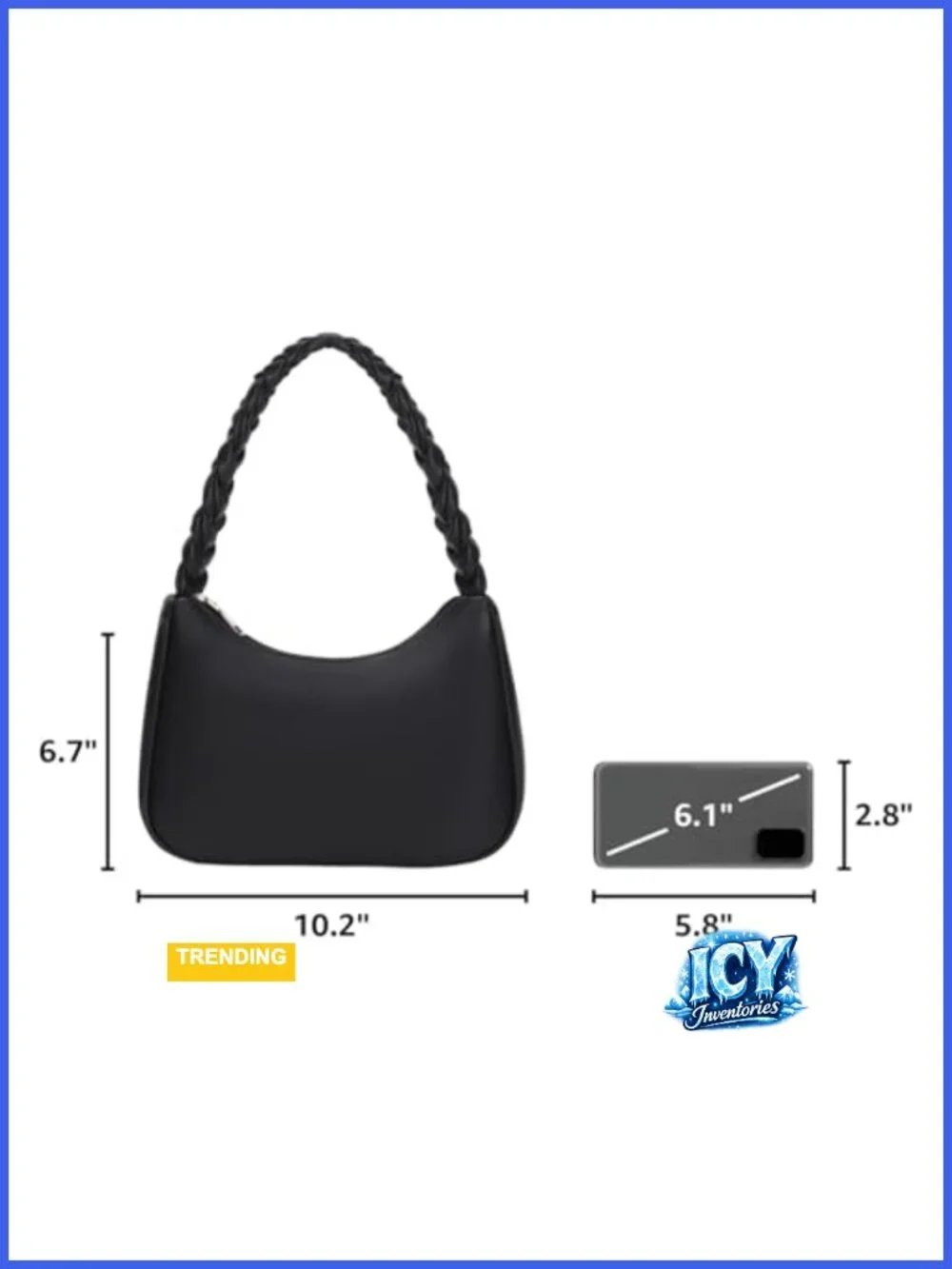 Women's Hobo Shoulder Bag PU Leather Cute Tote Purse Zipper Closure